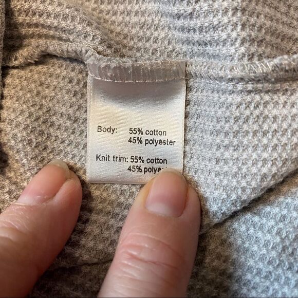 Vurt Gray Waffle Knit Thermal Crew Neck Shirt Size XL - Picture 4 of 9